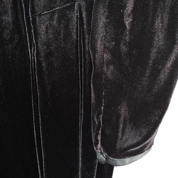 Maggy London Vintage Black Velvet Dess Maggie London - Picture 2 of 6